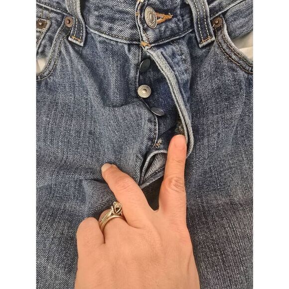 Men's Levi's 501 Original Fit Medium Wash Minor Destruction Paint Splatter Size - Picture 5 of 12